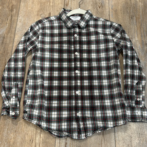 Old Navy Plaid Button-up Plaid Shirt Boys Size L 10-12 - Picture 2 of 4